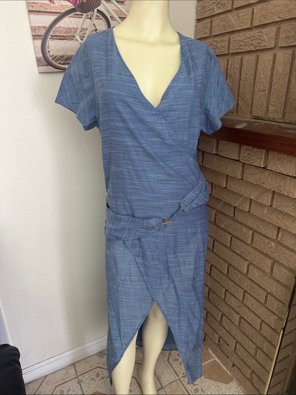 VIX PAULA HERMANNY  Denim Rubi midi dress blue